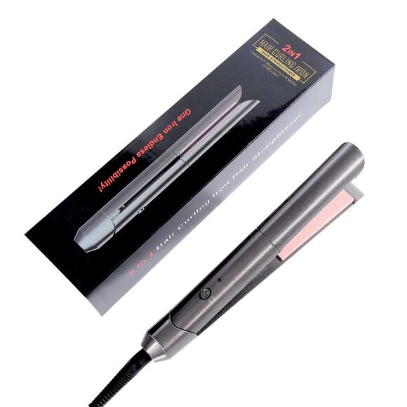 2 in 1 Hair Straightener and Curling Iron – Model MDJZ-802 – Dual Voltage – NWT - Picture 1 of 2